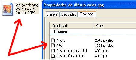 Taller de Manga. Dimesiones de imagen. Tamaño de imagen. Resolución de imagen.