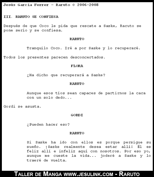 Taller de Manga. Cómo hacer un guion